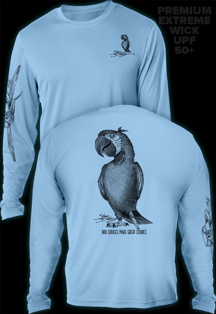 "Parrot Pirate" Men's Extreme Wick Long Sleeve Performance Shirt ᴜᴘꜰ-ᴛᴇᴇ